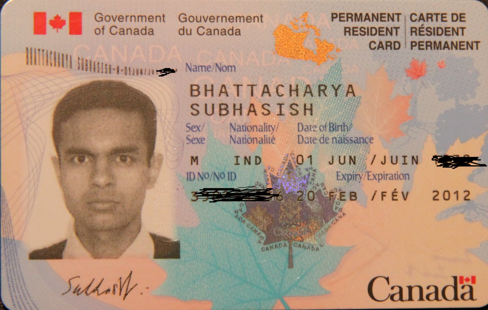 Permanent Residence Card Canada